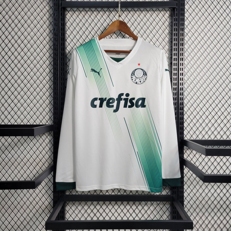 Palmeiras Away 23/24 Manga Longa Torcedor Puma Masculino - Branca