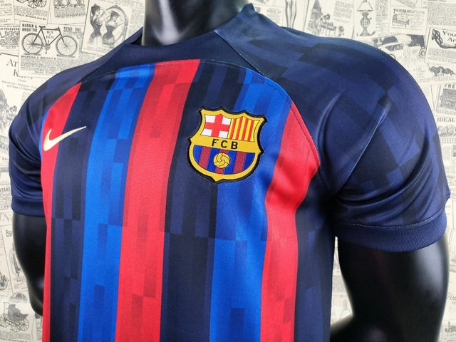 Camisa Barcelona Home 22/23 Torcedor Nike Masculina - Azul e Grená