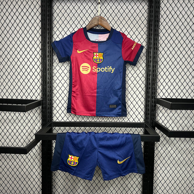 Kit Infantil Barcelona Home 24/25 Camisa + Shorts Nike Unissex - Grená