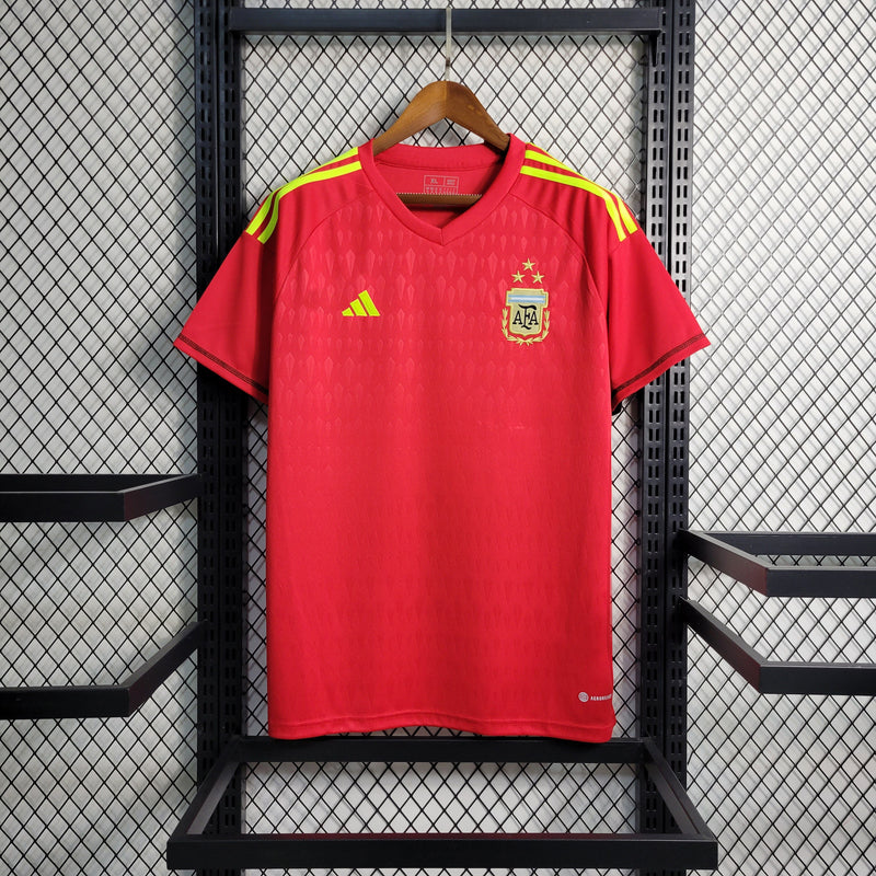 Camisa Argentina Goleiro 22/23 Torcedor Adidas Masculina - Vermelho