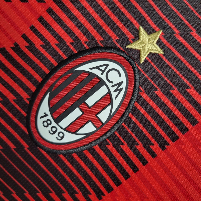 Camisa Milan Home 23/24 Torcedor Puma Masculina - Vermelho e Preto