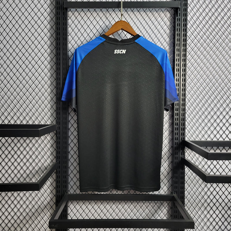 Camisa Napoli Treino 22/23 Torcedor EA7 Masculina - Preto e Azul