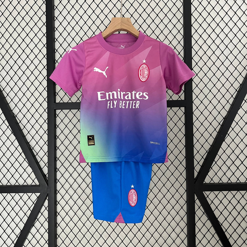 Kit Infantil Milan Third 23/24 Unissex Puma - Rosa