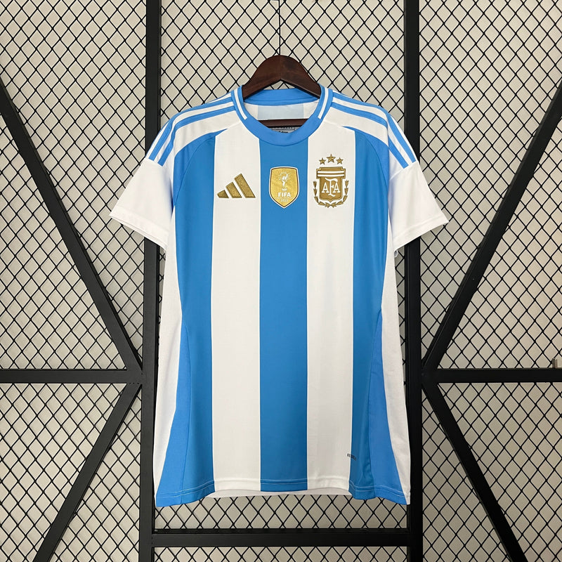 Camisa Argentina Home 24/25 + Patch Torcedor Adidas Masculina - Azul e Branca