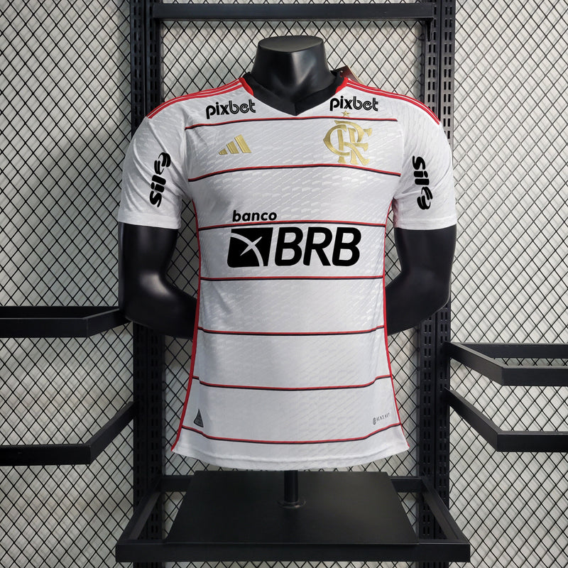 Camisa Flamengo Away 23/24 Todos os Patrocinadores Jogador Adidas Masculina - Branca