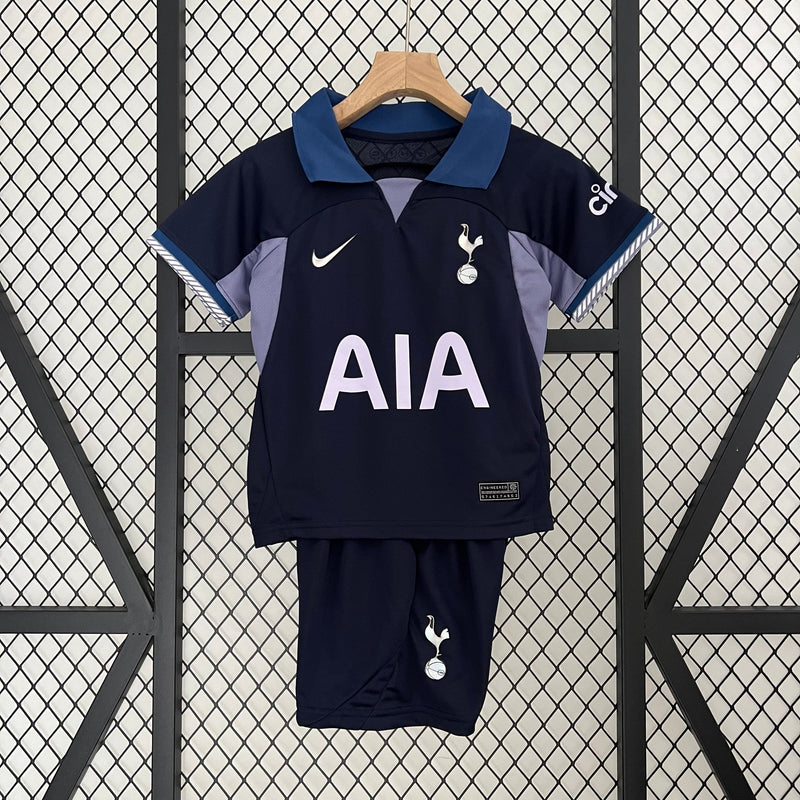 Kit Infantil Tottenham Away 23/24 Camisa + Shorts Adidas Unissex - Azul Escuro