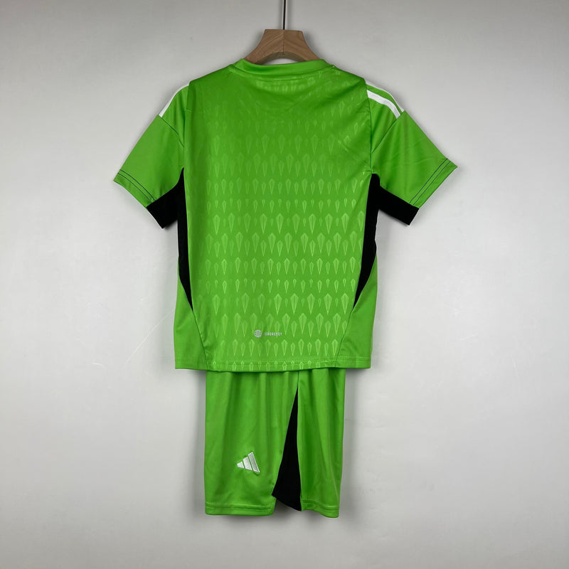 Kit infantil Manchester United Goleiro 23/24 Unissex Adidas - Verde Claro