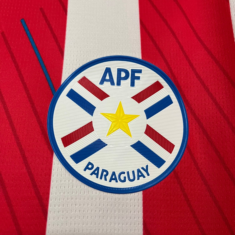 Camisa Paraguai Home 24/25 Torcedor Puma Masculina - Vermelha e Branca