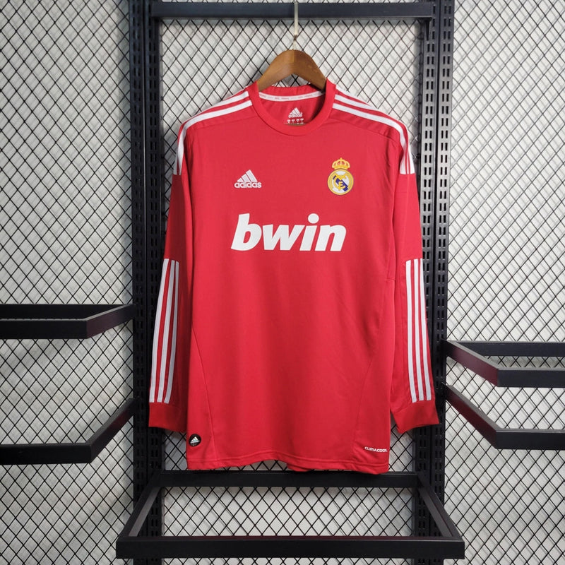 Camisa Real Madrid Retrô Third 11/12 Manga Longa Adidas Masculina - Vermelho