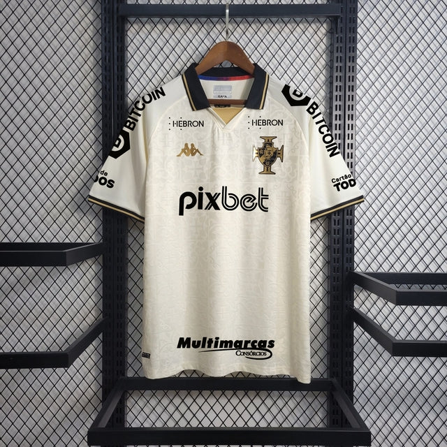 Camisa Vasco da Gama Third 22/23 + Todos os Patrocínios Torcedor Kappa Masculino - Branca