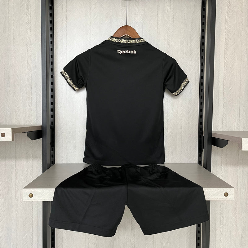 Kit Infantil Botafogo Away 24/25 Unissex Reebok - Preto e Dourado