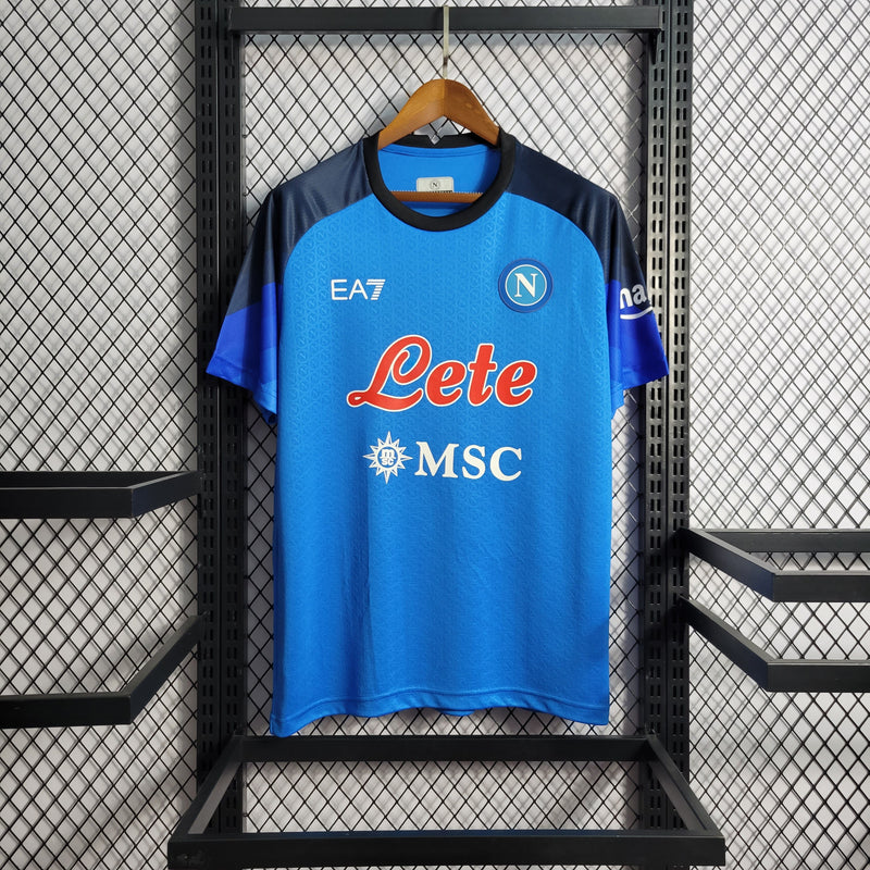 Camisa Napoli Home 22/23 Torcedor EA7 Masculina - Azul e Preto