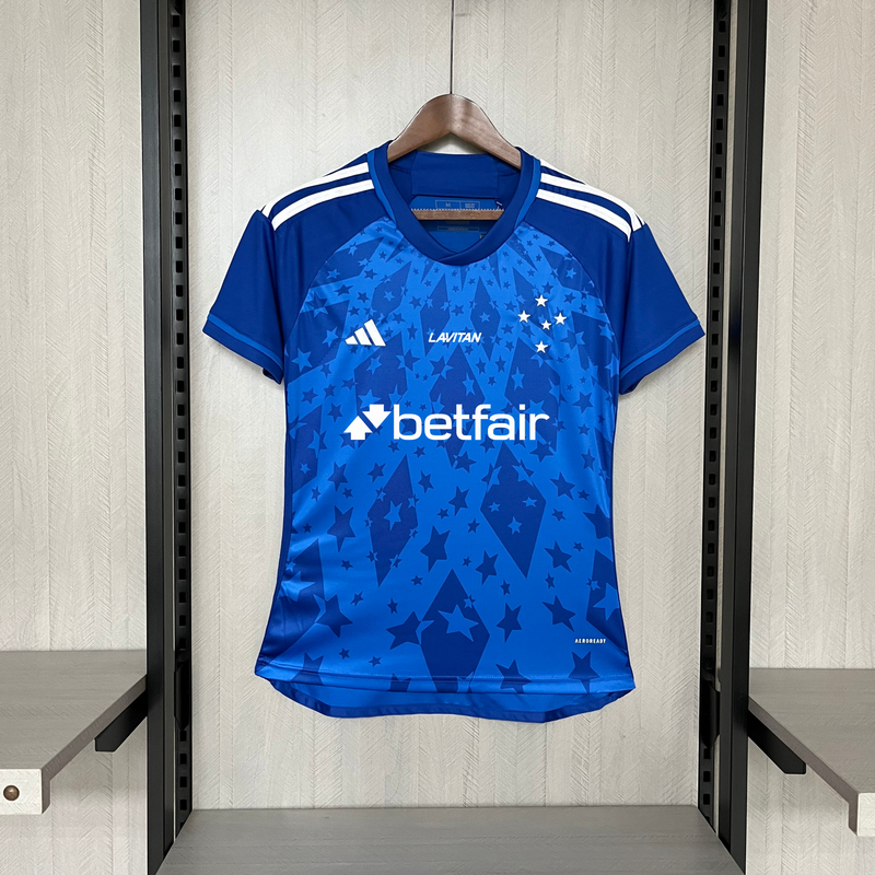 Camisa Cruzeiro Home 24/25 com Patrocinio  Torcedor Adidas Feminino - Azul