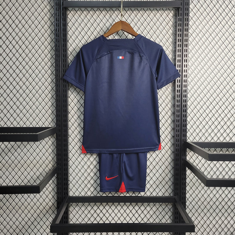 Kit Infantil PSG Home 23/24 Unissex Jordan - Azul