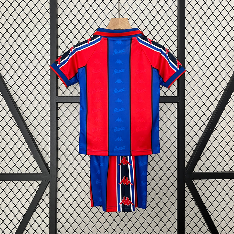 Kit Infantil Barcelona Retrô Home 95/96 Camisa + Shorts Kappa  Unissex - Grená