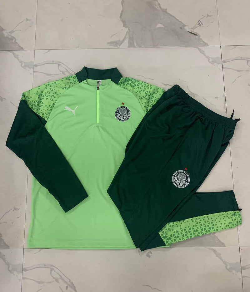 Kit Treino Agasalho + Calça Palmeiras 24/25 Torcedor Puma Masculino - Verde Claro