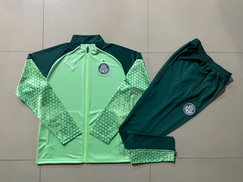 Kit Treino Agasalho + Calça Palmeiras 24/25 Torcedor Puma Masculino - Verde Claro