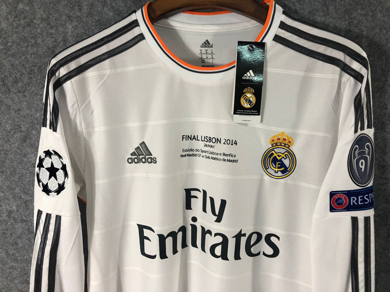 Camisa Real Madrid Retrô Home 13/14 Manga Longa Adidas Masculina - Branca