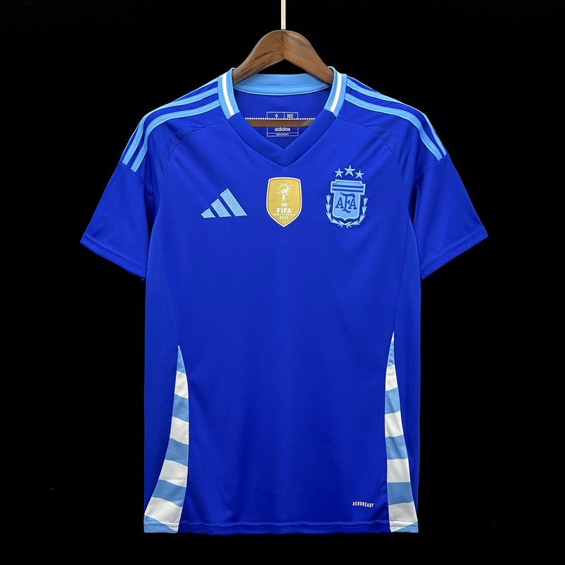 Camisa Argentina Away 24/25 + Patch Torcedor Adidas Masculina - Azul eEscuro