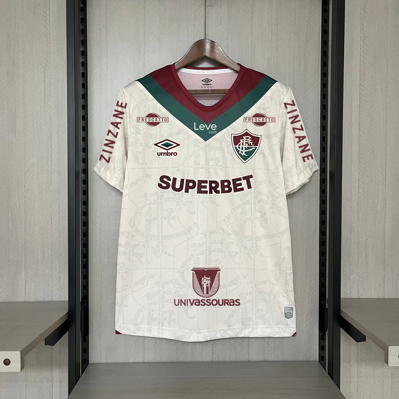 Camisa Fluminense Third 24/25 + Todos os Patrocinadores +  Torcedor Umbro Masculina - Branca