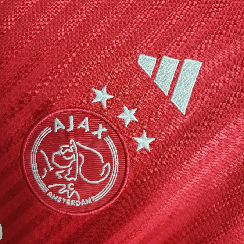 Camisa Ajax Home 23/24 Torcedor Adidas Masculina - Branca e Vermelha