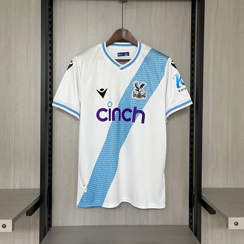 Camisa Crystal Palace Away 23/24 Torcedor Macron Masculina - Branco e Azul