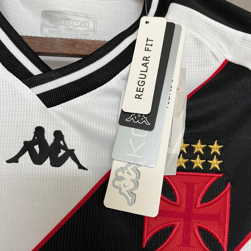 Camisa Vasco da Gama Away 24/25 Torcedor Kappa Feminino - Branca e Preta