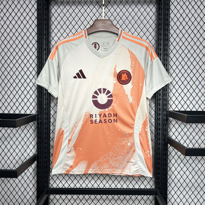 Camisa Roma Away 24/25 Torcedor Adidas Masculina - Branco e Laranja