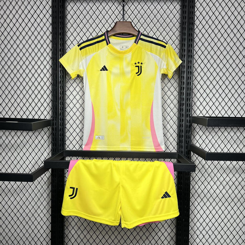 Kit Infantil Juventus Away 24/25 Unissex Adidas - Amarelo