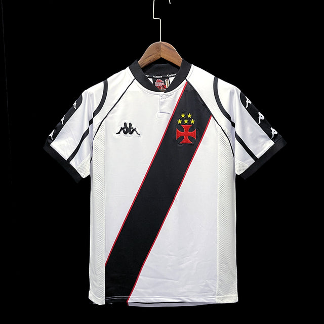 Camisa Vasco Da Gama Away Retrô 1998 Kappa Masculino - Branca e Preta