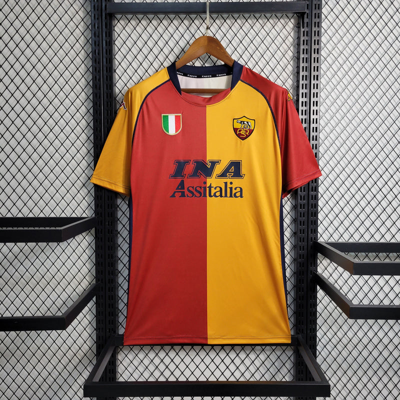 Camisa Roma Retro 2002 Torcedor Kappa Masculina - Amarela e Vermelha