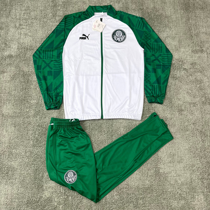 Kit Treino Palmeiras Agasalho + Calça Puma Unissex - Verde e Branco