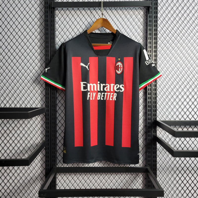 Camisa Milan Home 22/23 Torcedor Puma Masculina - Vermelho e Preto