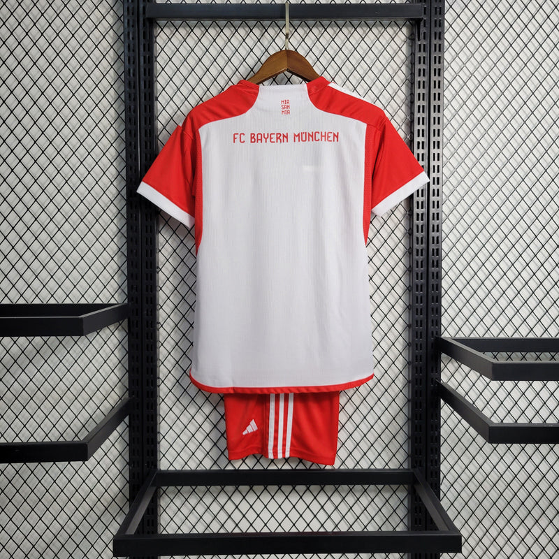 Kit Infantil Bayer München Home 23/24 Torcedor Adidas Masculino - Branco