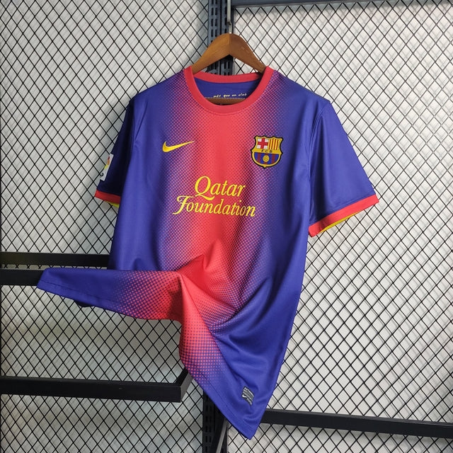 Camisa Barcelona Retrô Home 12/13 Nike Masculina - Azul e Grená