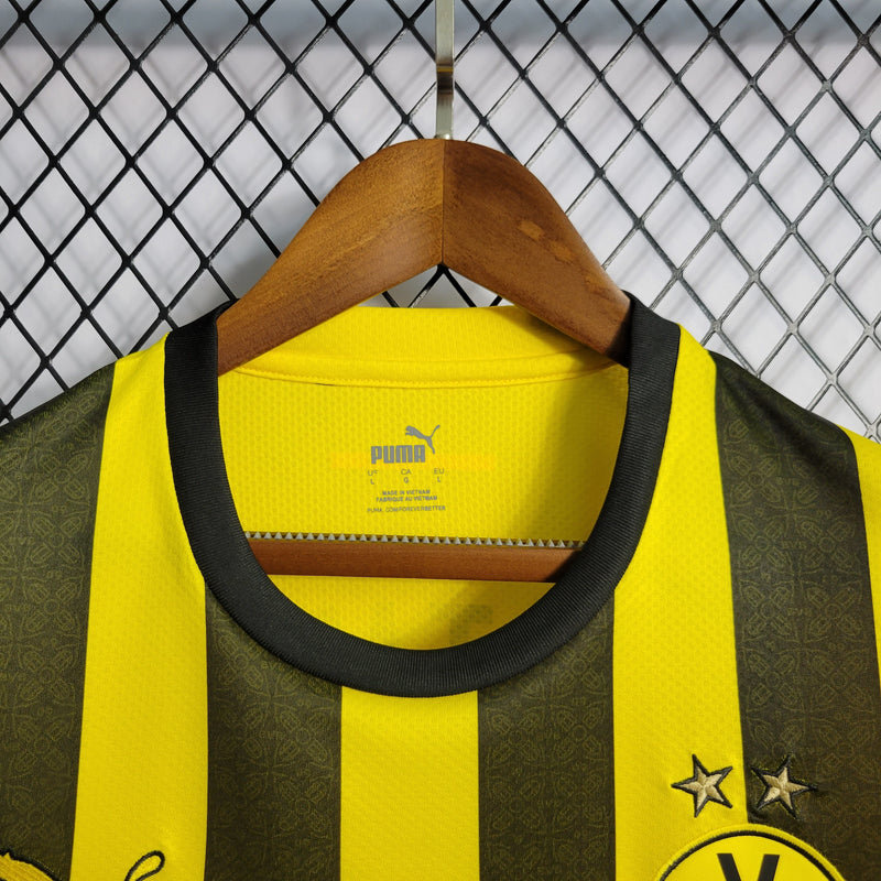 Camisa Borussia Dortmund Home 22/23 Torcedor Puma Masculina - Listrada Amarela e Preta