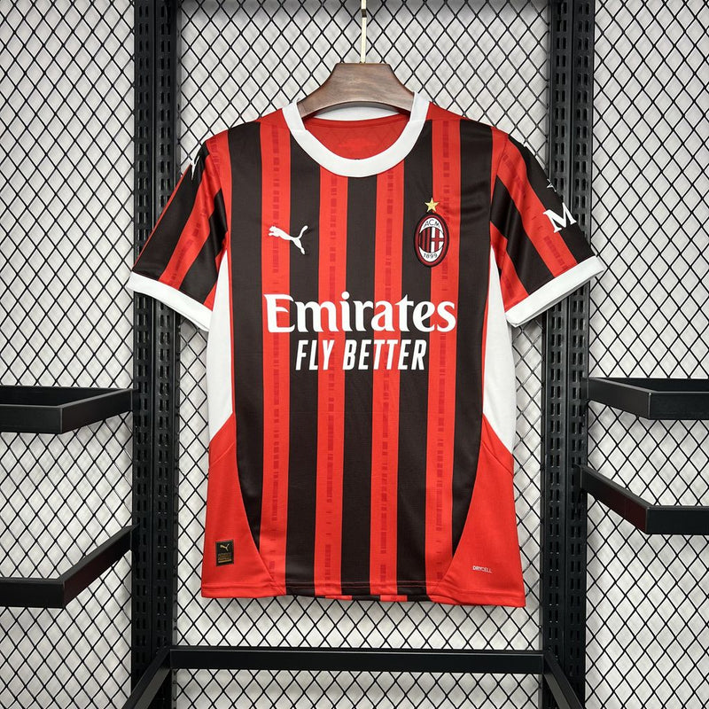 Camisa Milan Home 24/25 Torcedor Puma Masculina - Vermelho e Preto