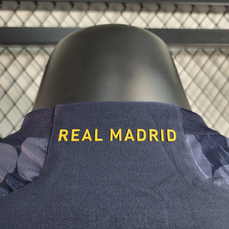 Camisa Real Madrid Away 23/24 Jogador Adidas Masculina - Azul e Preta