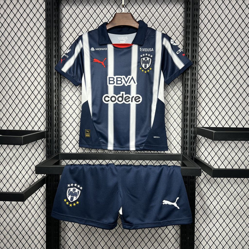 Kit Infantil Monterrey Home 24/25 Puma Unissex Masculina - Azul Escuro e Branco