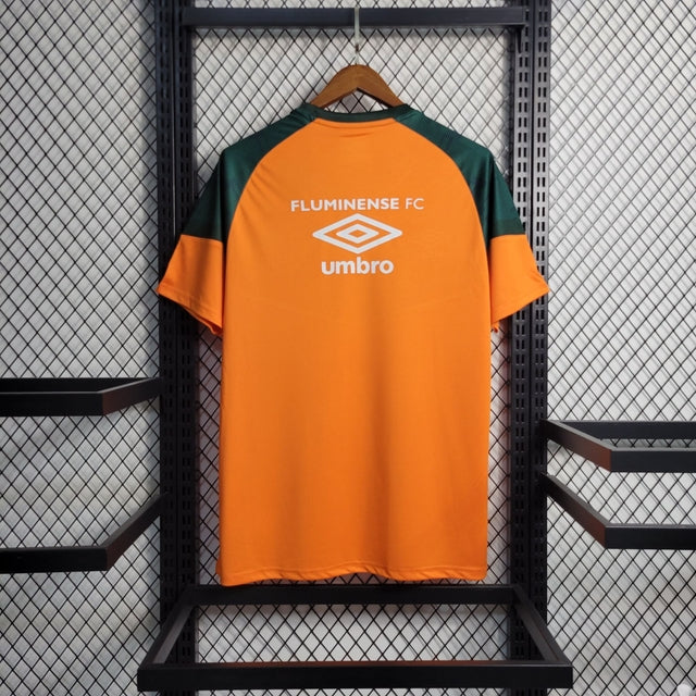 Camisa Fluminense Treino Celestial 23/24 Torcedor Umbro Masculina - Laranja e Verde