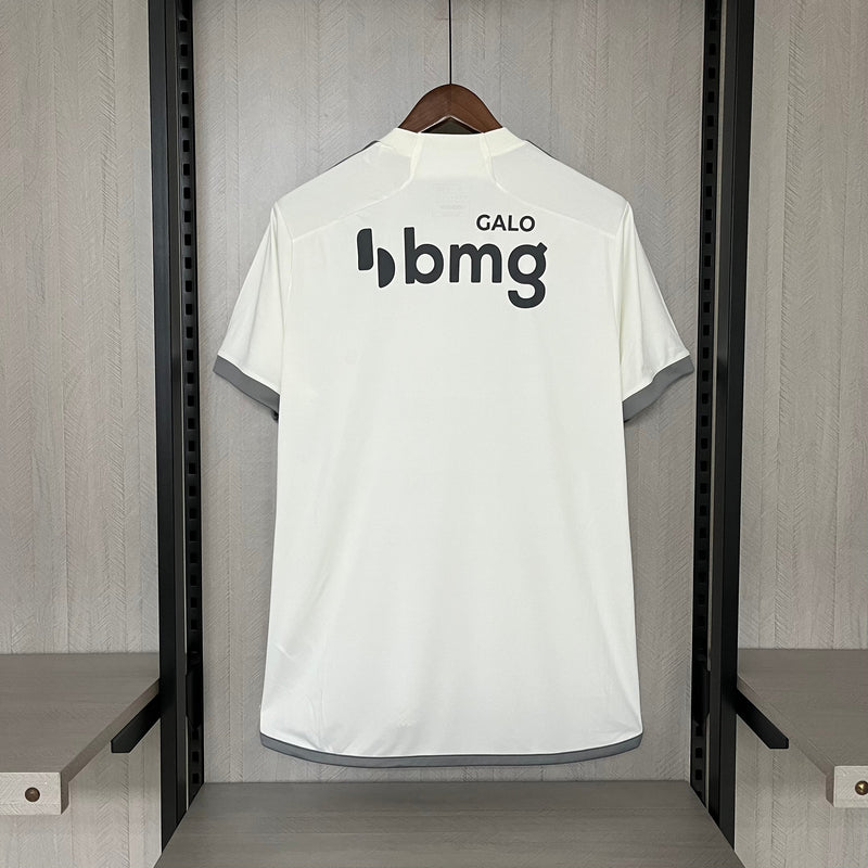 Camisa Atlético Mineiro Away 24/25 Torcedor + Patrocínios Adidas Masculino - Branco e Cinza