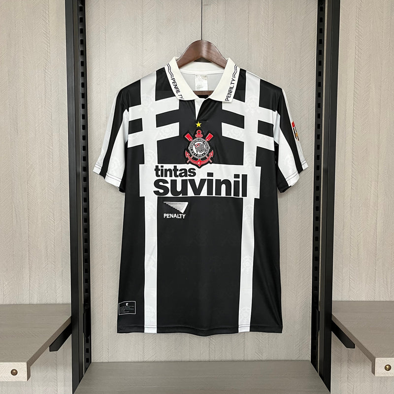 Camisa Corinthians Retro Third 95/96 Torcedor Penalty Masculina - Preto e Branco