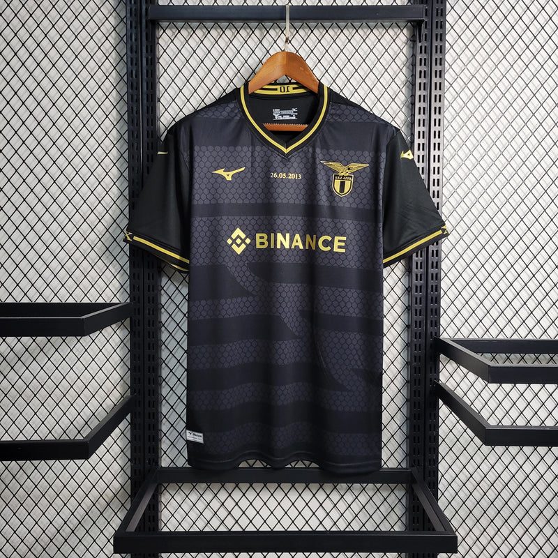 Camisa Lazio Especial 10th 23/24 Torcedor Mizuno Masculina - Preto e Dourado