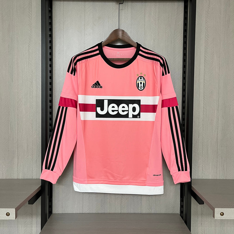 Camisa Juventus Away Retro Manga Longa 15/16 Torcedor Adidas Masculino - Rosa