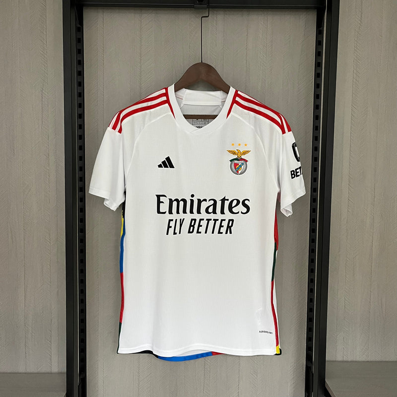 Camisa Benfica Third 23/24 Torcedor Adidas Masculina -  B ranca