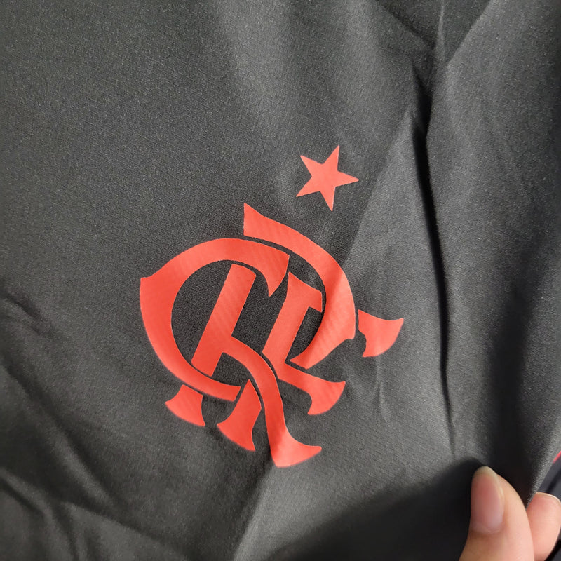 Corta Vento Flamengo Adidas Unissex - Preto com Listras Vermelhas