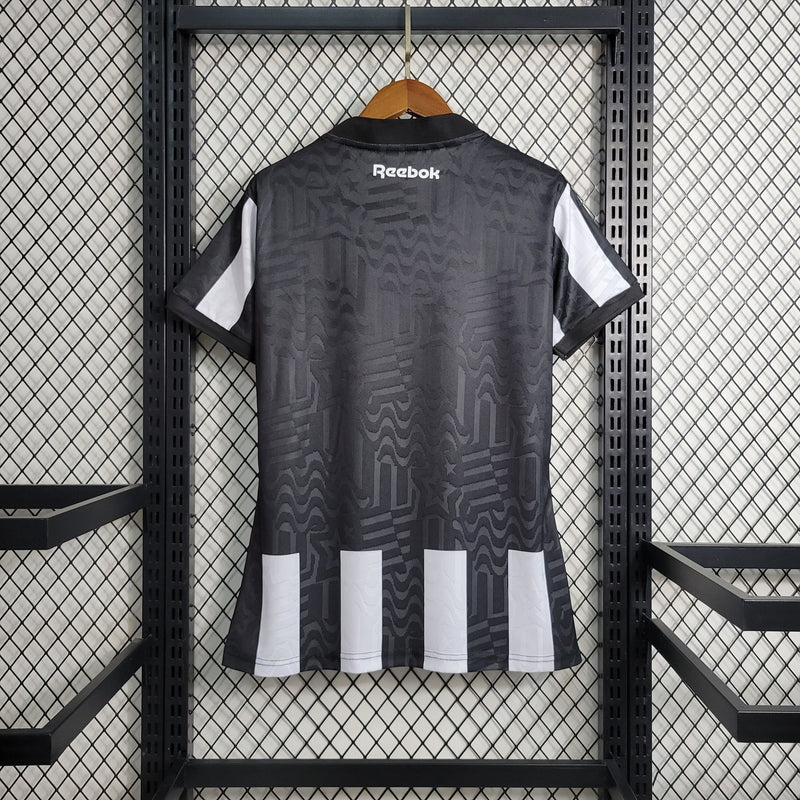 Camisa Botafogo Home 23/24 Torcedor Reebok Feminino - Branca e Preta