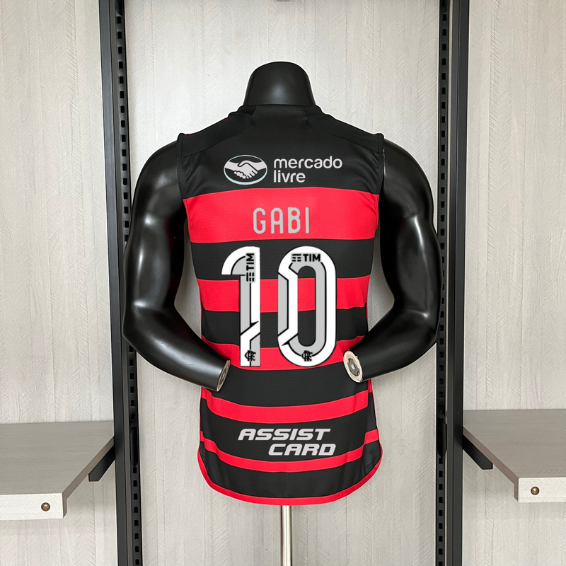 Camisa Flamengo Home Regata Todos os Patrocinadores 24/25 Torcedor Adidas Masculino - Vermelho e Preto