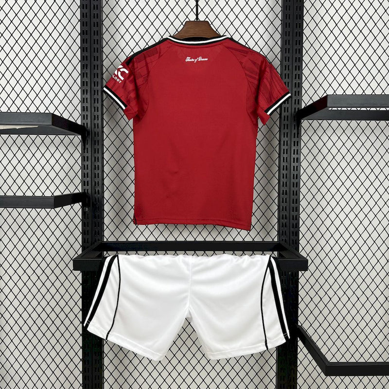 Kit infantil Manchester United Home 25/26 Unissex Adidas - Vermelho