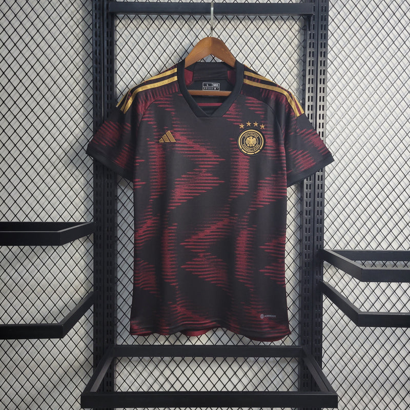 Camisa Alemanha Away 22/23 Torcedor Adidas Masculina - Preto e Vermelho